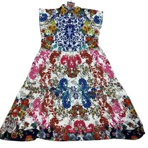 Johnny Was Shellinay Knit Floral Midi Dress